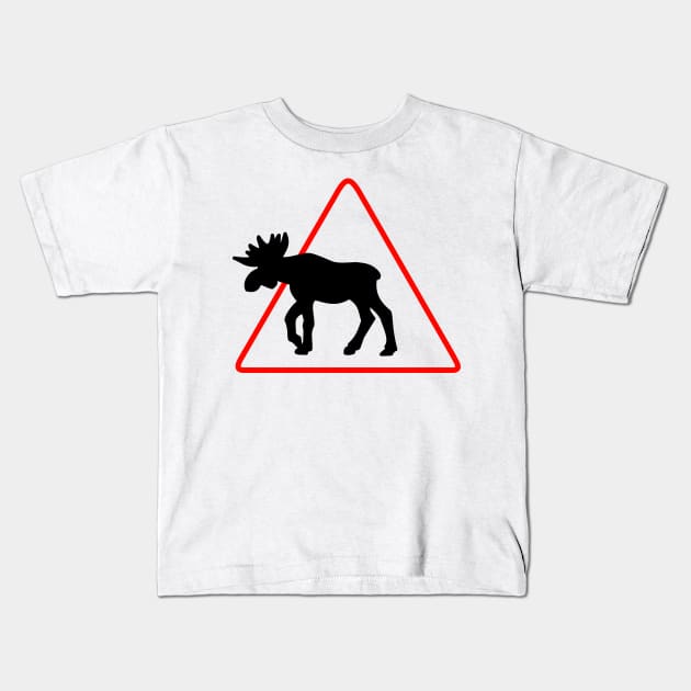 Moose crossing - scandinavia Kids T-Shirt by Aurealis